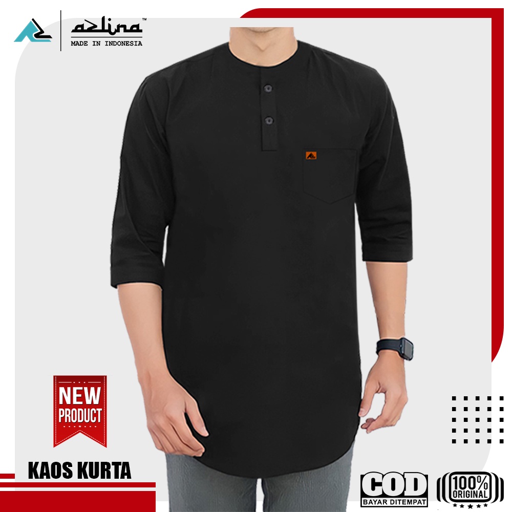 Kaos Kurta pakistan Pakaian Pria Atasan Baju koko Bahan Kaos terbaru 2023 Brand Azlina bahan Combade 24s  Bisa COD