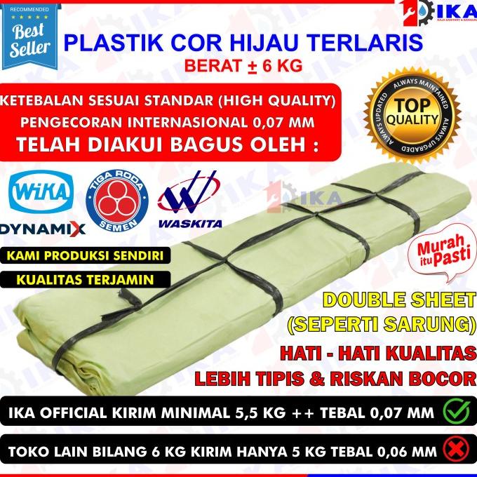 

PLASTIK COR HIJAU BUTEK - + 6 KILOGRAM TERMURAH TEBAL / SARUNG PENUTUP