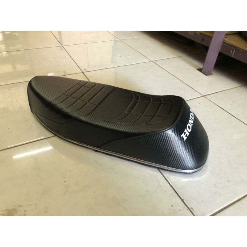 jok honda c70 prau kulit jok carbon busa anti gembos