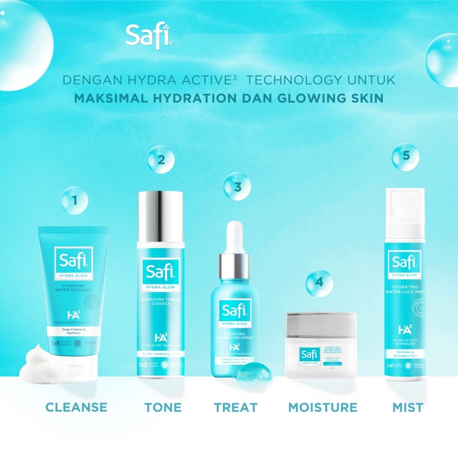 ★ BB ★  Safi Hydra Glow Hydrating Water SERIES | Moisturizer - Lock Mist - Cleanser - Bank Serum - Toning Essence