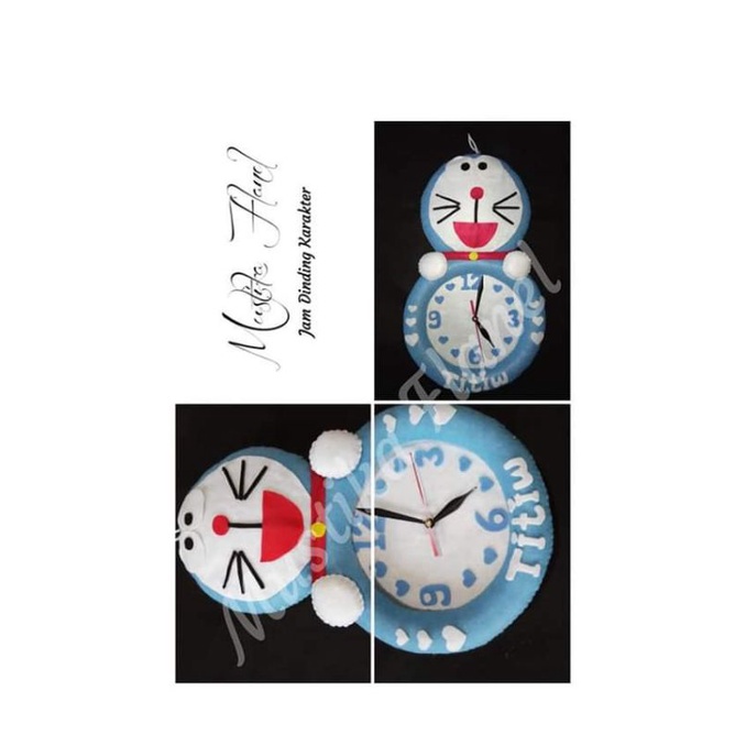 Jam dinding karakter| jam dinding flanel karakter| jam dinding unik |