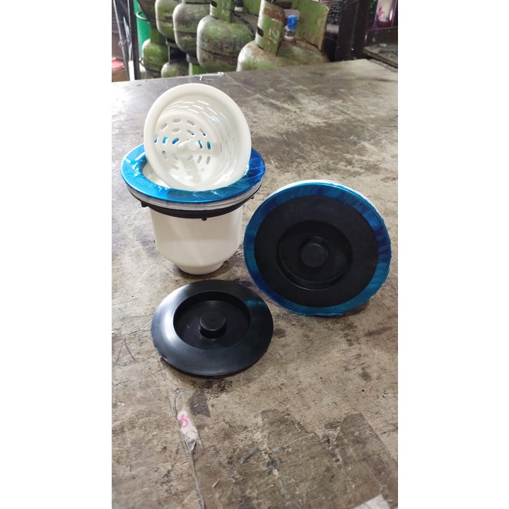 Saringan Wastafel Cuci Piring Model Besar Bahan Plastik + Keranjang Plastik / Afur Wastafel