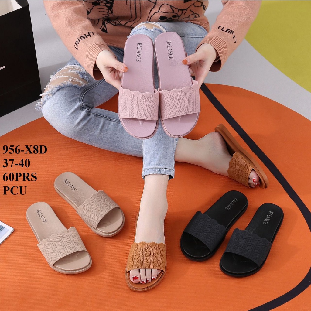 SANDAL SELOP JELLY BALANCE 956-x8 BAHAN VCU IMPORT balance motif polos ukuran (37-40),  dengan bahan elastis dan lentur serta tahan lama || COD ||