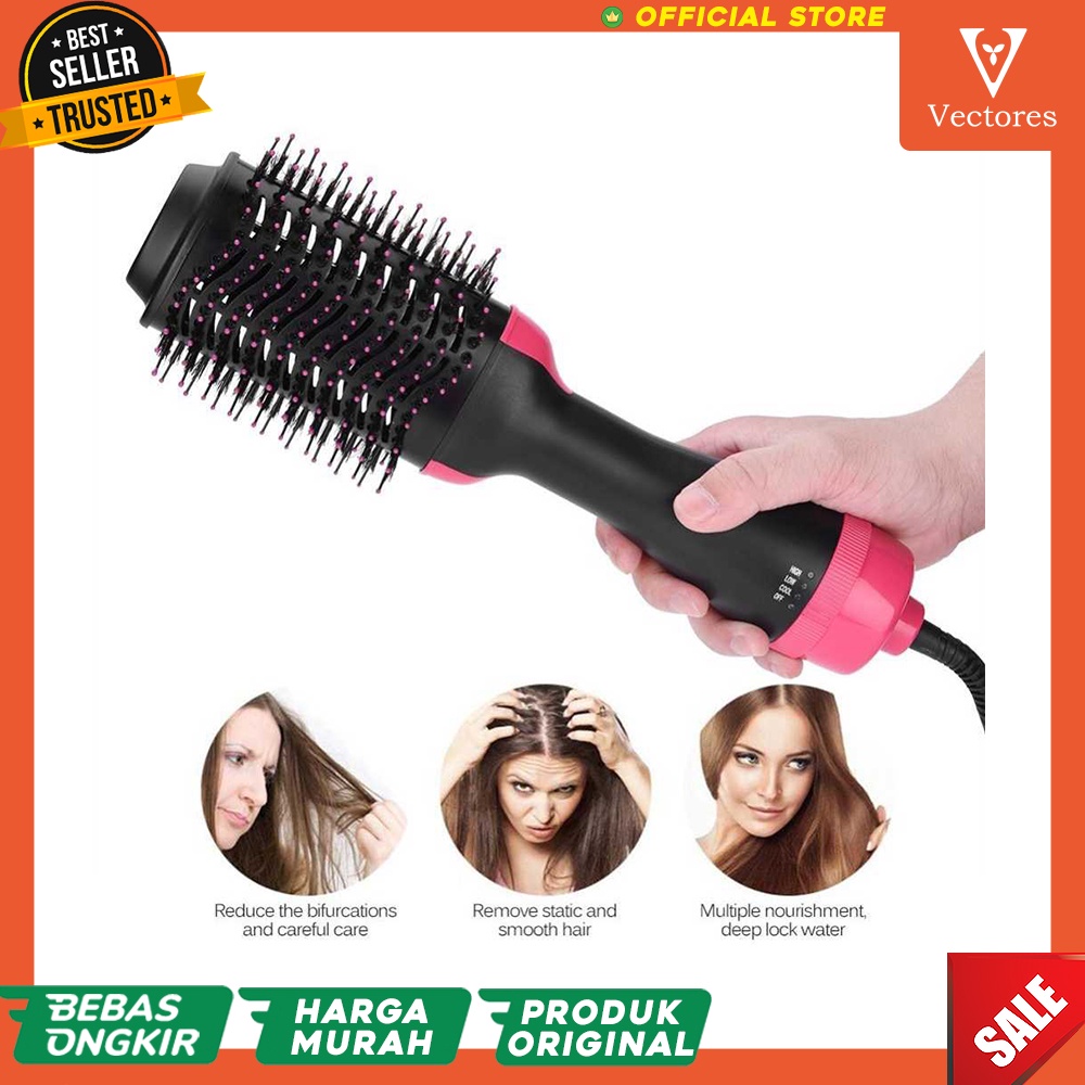 [ORIGINAL] Curler Comb Catok Sisir Rambut Keriting Curling Curly Salon Styling Blow Hair 2in1 Terbaru Murah