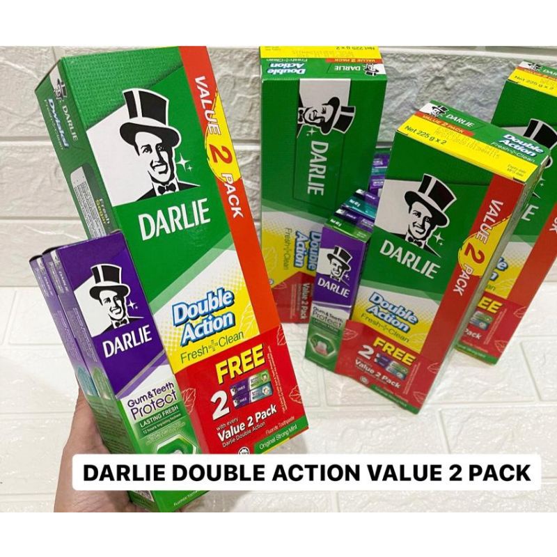 ODOL PASTA GIGI DARLIE 225 gr MALAYSIA DOUBLE ACTION VALUE 2  PACK