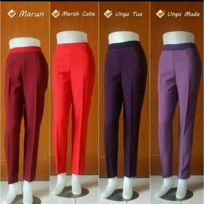 CELANA KERJA WANITA PINGGANG KARET || CELANA KERJA WANITA