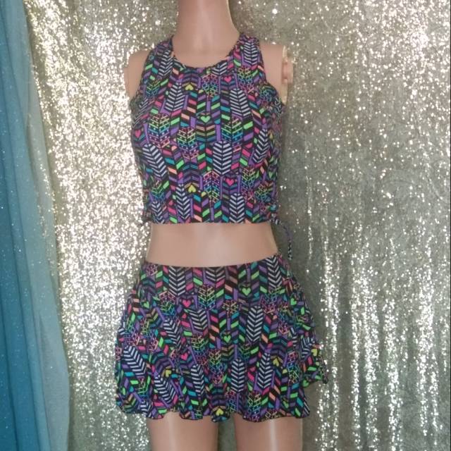 swimsuit zumba baju sport baju renang second motif etnik