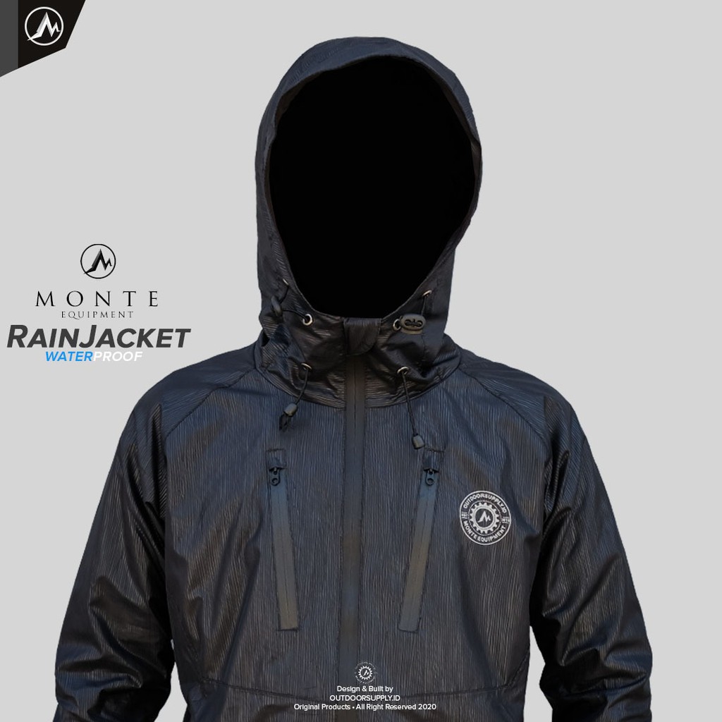 MONTE EQUIPMENT RAIN JACKET - BLACK | windbreaker | jacket running | windstopper | watterproof