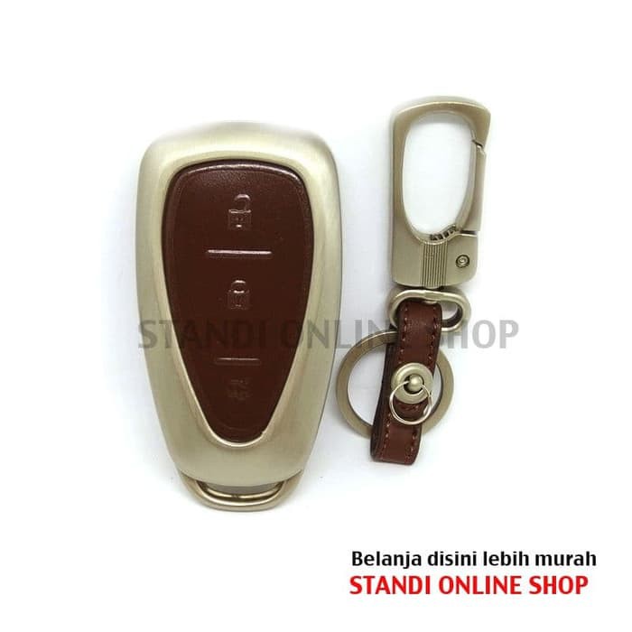 Sarung Kunci Remote Cover Alloy Chevrolet New Trax Coklat