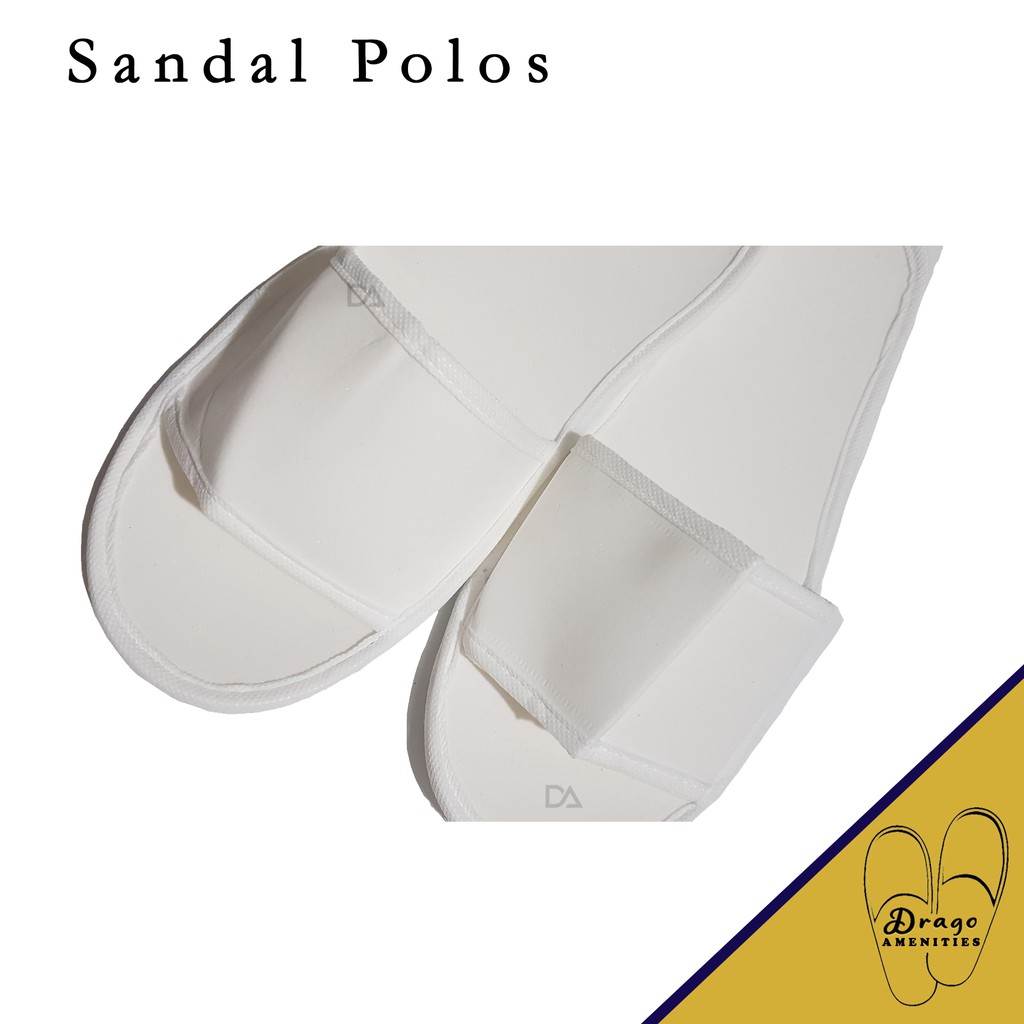 Sandal Hotel Putih Hitam POLOS 4mm 4 mm MINIMAL 20 Pasang murah bagus terima custom sablon