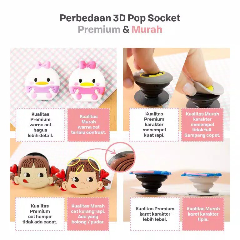 Popsocket Bulu 3D Warna-Warni