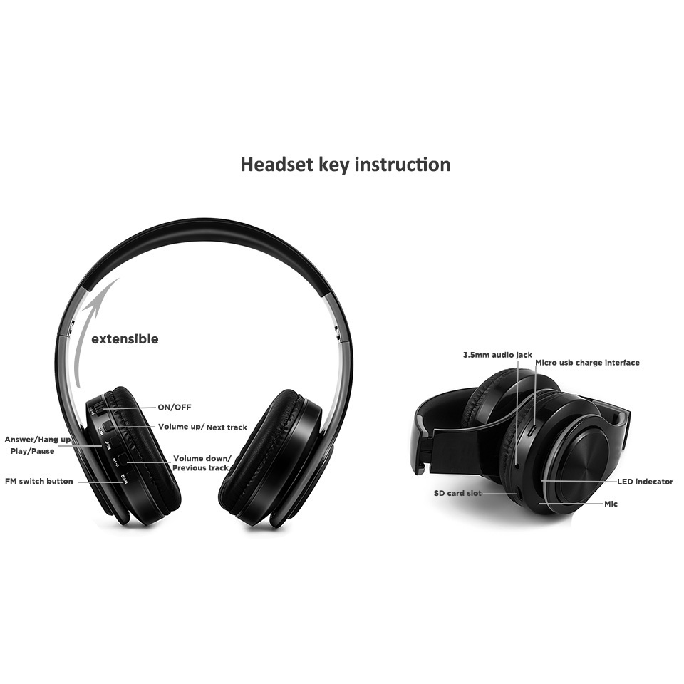 Beat Studio Super Bass Wireless Bluetooth Headphone with TF &amp; Mic