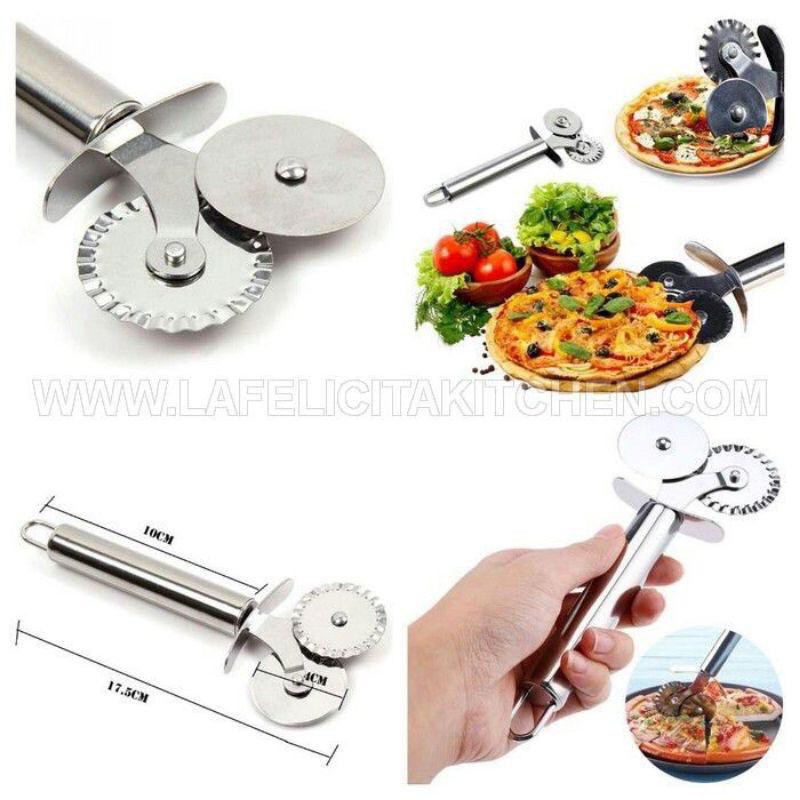 [JUALSEMUA18]pizza cutter 2 sisi / pisau pemotong pizza adonan kue