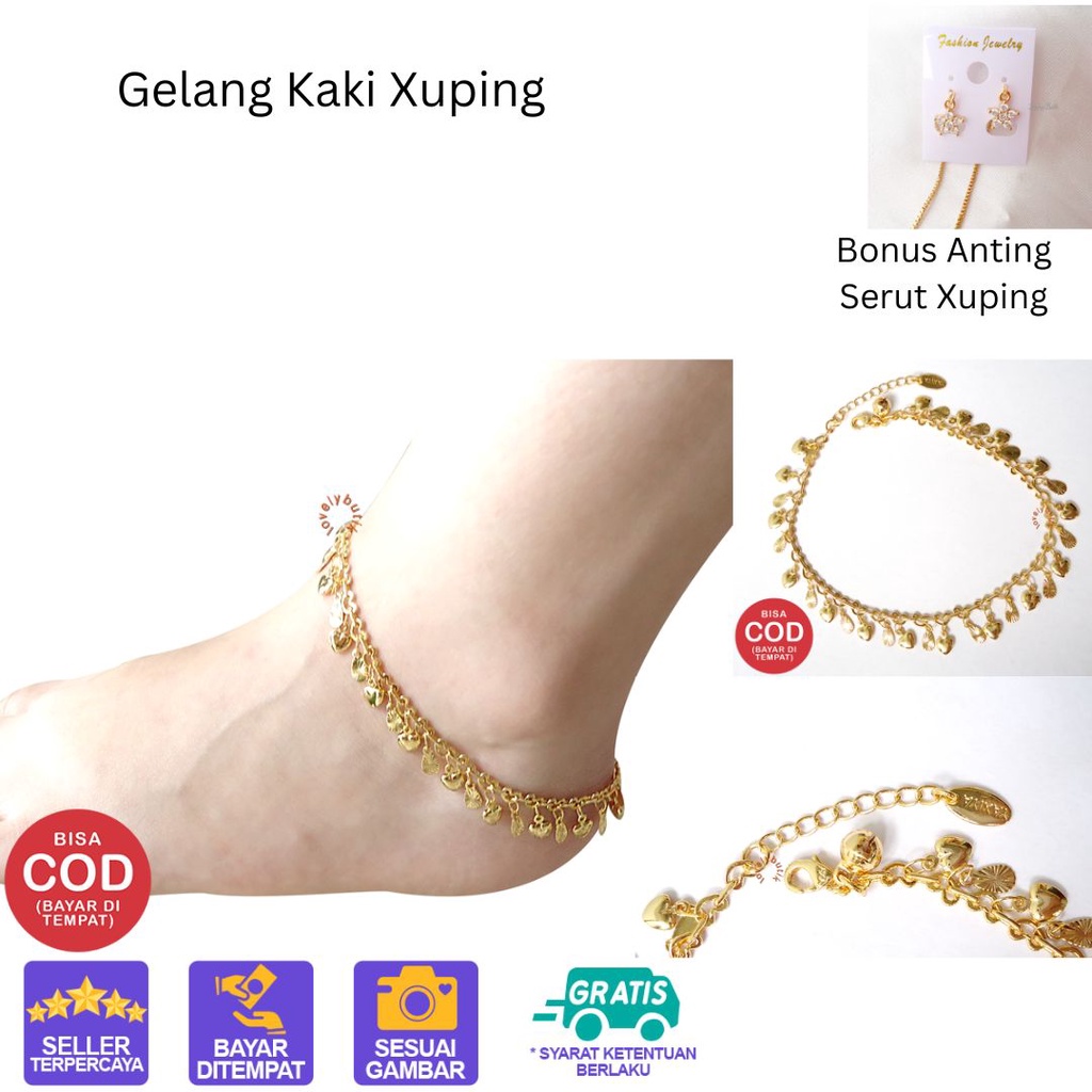 Promo Lovelybutik Gelang Kaki Xuping Wanita Dewasa Berhadiah Anting Serut Korea M4rini Gelang Fashion Korean Style Import