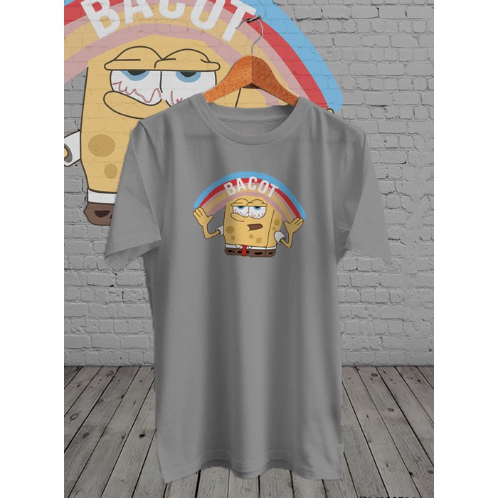 KAOS DISTRO DIGITAL PRINT SPONGEBOB BACOT