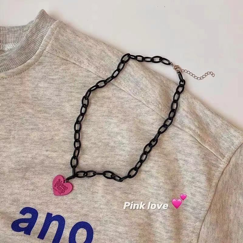 Cinta kalung wanita online populer merah in hip hop keren rasa desain kalung 2021new sweater rantai