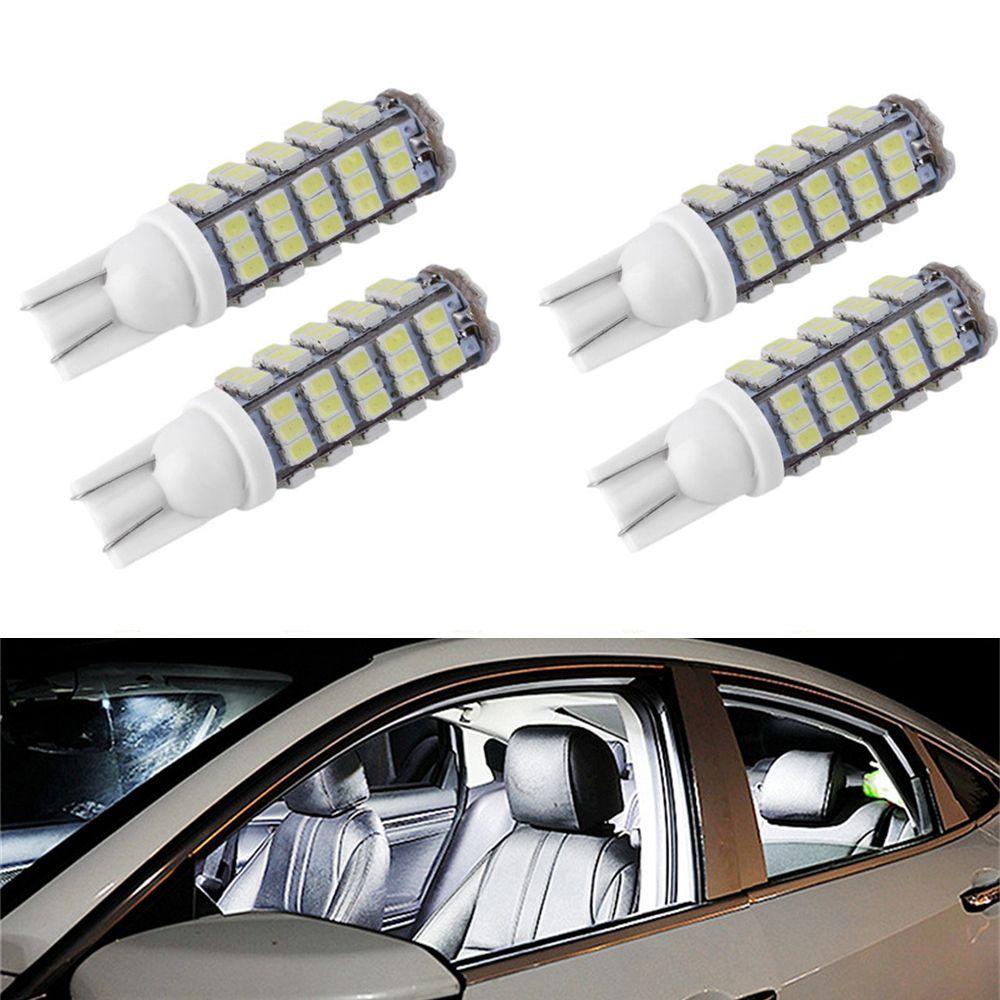 Populer 4pcs Lampu Plat Lampu Bohlam Cahaya Putih 12V COB LED Dome Map