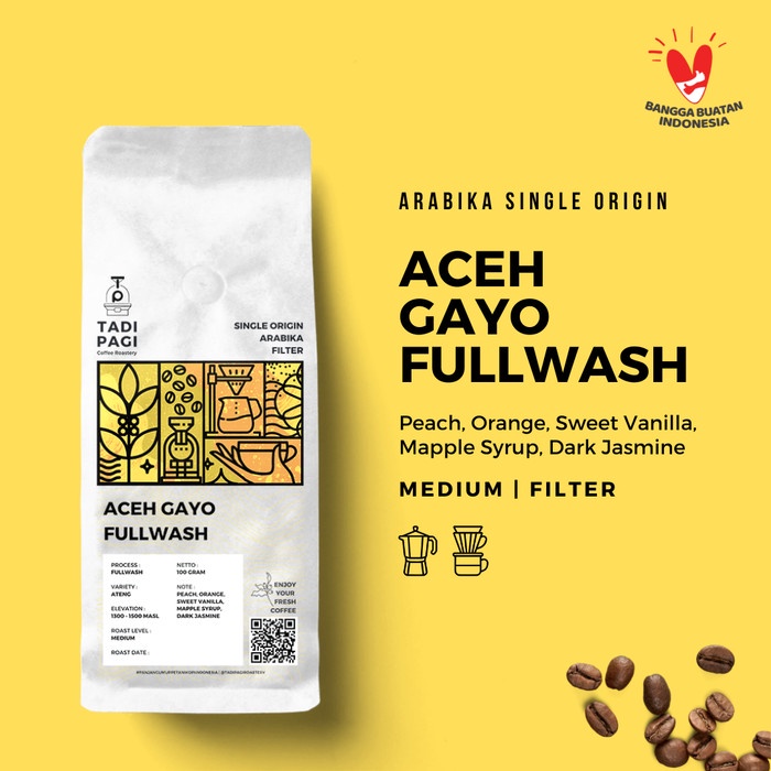 

Tadi Pagi Coffee Roastery Arabika Gayo Full Wash 200gr Roast Bean Coffee - Kopi Biji Matang