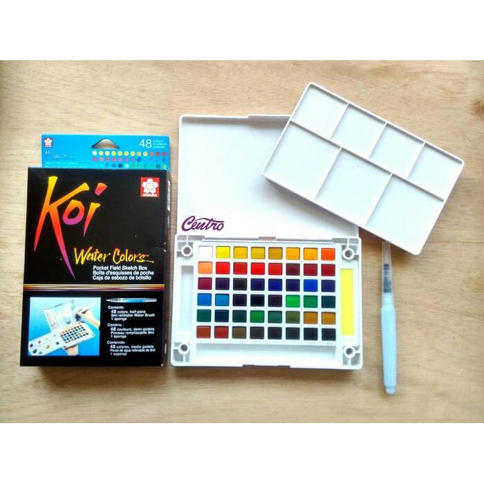 

Unik Sakura Koi Watercolors 48 Pocket Field Sketch Box Cat Air Berkualitas
