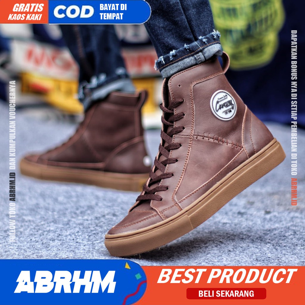 ABRHM X DANTE Sepatu Pria Casual Kulit Asli Sepatu Boot Sneakers Pria Sepatu Sneakers Casual Ori Sepatu Kasual Gaya Santai Keren Kekinian Original Shoes