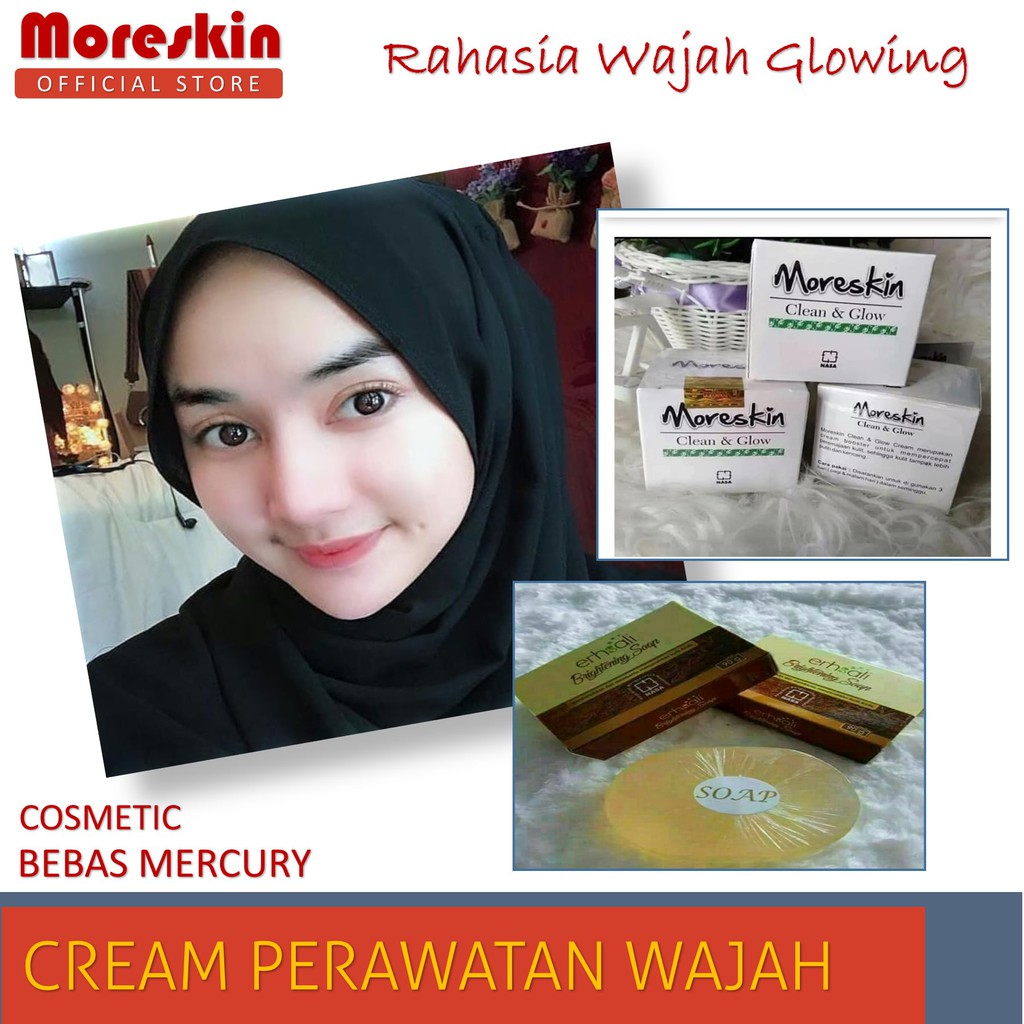 Jual PAKET WAJAH KUSAM CREAM CLEAN N GLOW NASA SABUN MUKA ERHASALI