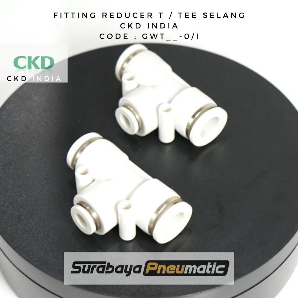 CKD INDIA - GWT1012-0/I - (OD12mm X10mm X 12mm) Fitting Reducer Tee PE