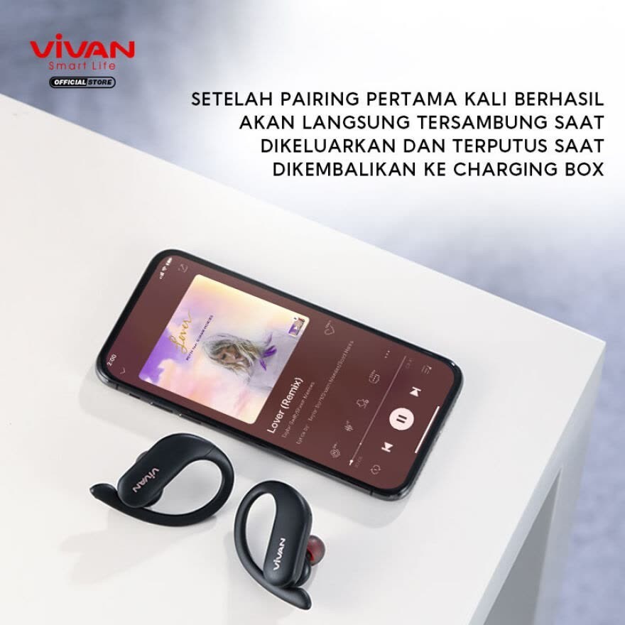 VIVAN Sport X Earphones Headset TWS Bluetooth 5.0 Waterproof IPX5 - Garansi Resmi 1 Tahun