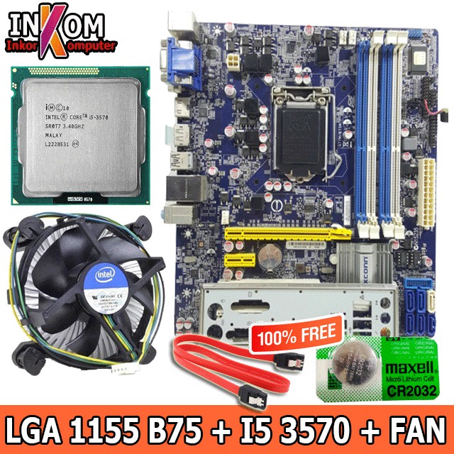 Mobo Intel soket LGA 1155 B75 Foxconn vga onboard USB 3.0