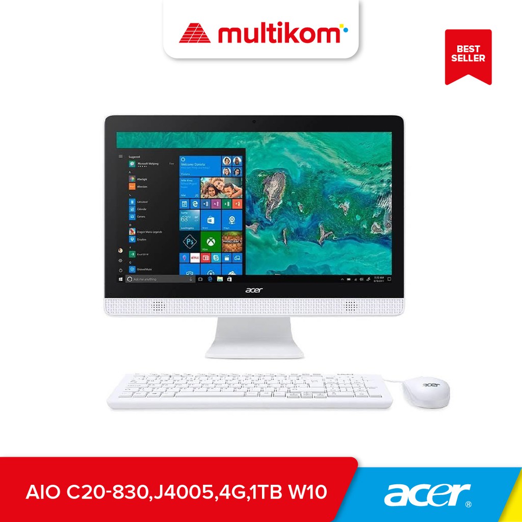 acer AIO PC Aspire C20 830 Intel Celeron J4005 WINDOWS10 WHITE