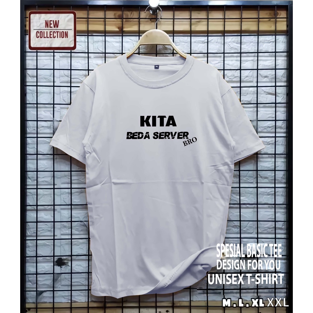 AS / kaos distro motif kita beda server bro / baju pria / kaos pria / baju wanita / kaos wanita / pakaian murah / pakaian pria / atasan / polos