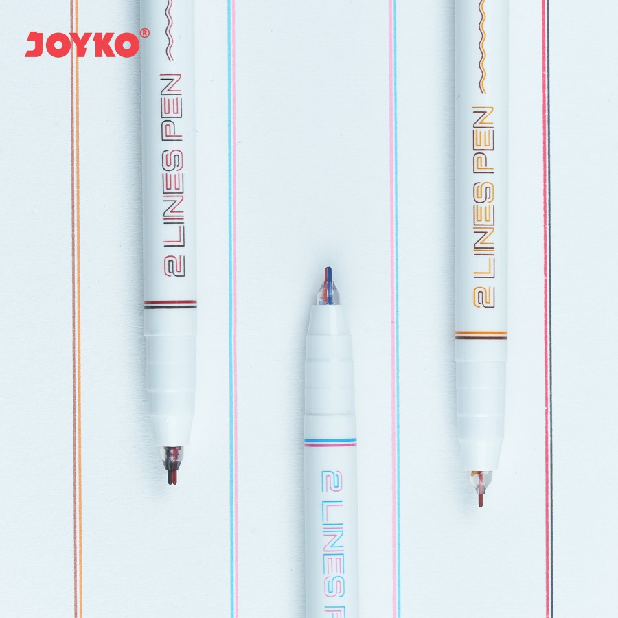 

COLOR 2 LINES PEN JOYKO CLP-51 | SPIDOL 2 WARNA | 1 SET ISI 3 Pcs