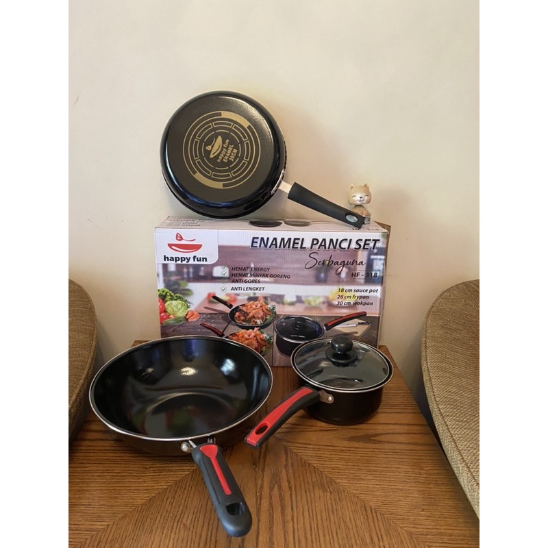 Panci set enamel 4 pcs Happy Fun HF 318 x 2630