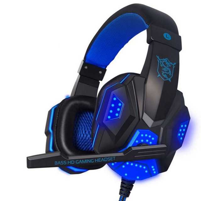 headset Gaming Headphone HP komputer LED Deep Bass with Mic