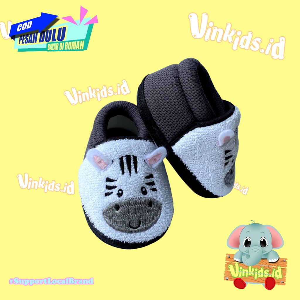 Sepatu Bayi Karakter / Sepatu Bayi Kekinian / Sepatu Bayi nyaman / Baby Shoes / Sepatu Bayi Motif Zebra Abu