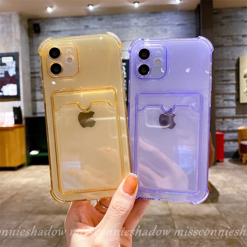 Casing Card Transparent Phone Case for Iphone 12 Pro 11Pro Max 6 6s 7 8 plus X Xr Xs Max SE 2020 Tpu Soft Case