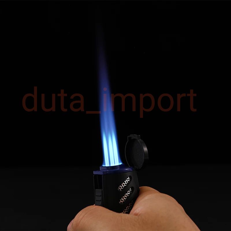 Lighter 3 jet flame/Korek api gas isi ulang murah ringan obor biru pemantik portable