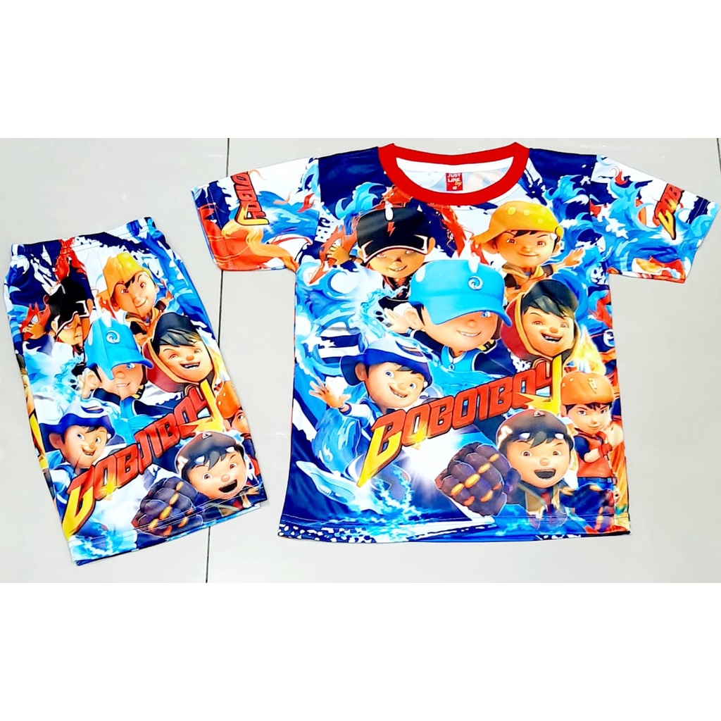 sandisean/setelan baju boboiboy galaxy api-Setelan baju celana anak 2 sampai 10thn Karakter Boboiboy