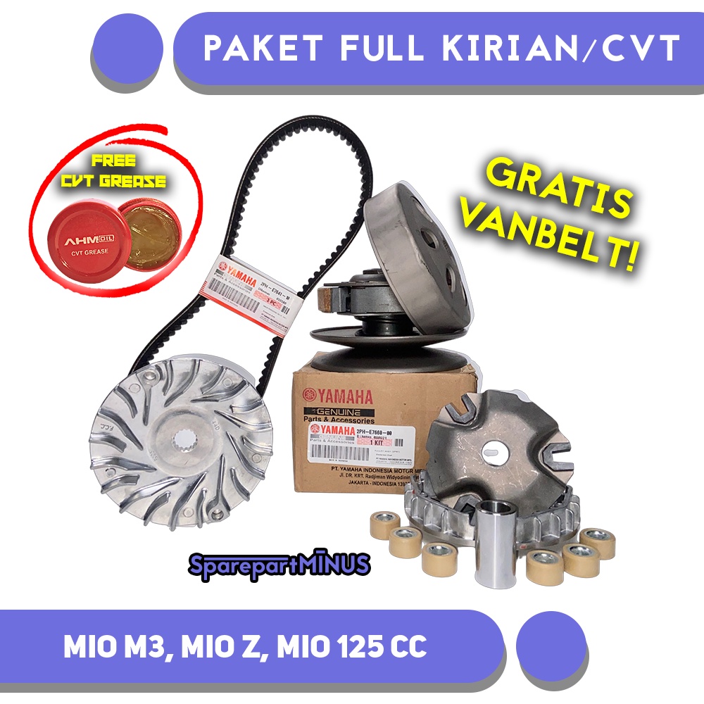 PAKET FULL KIRIAN/CVT MIO M3, MIO Z, MIO 125 GRATIS VANBELT