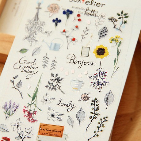 

[LBS] Suatelier Sticker Set Korea Lucu untuk Bullet Journal Scrapbooking Diary - Mistery Garden