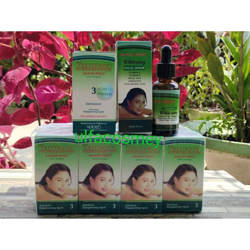 maxipeel treatinoin hidroquinone toner anti acne & serum
