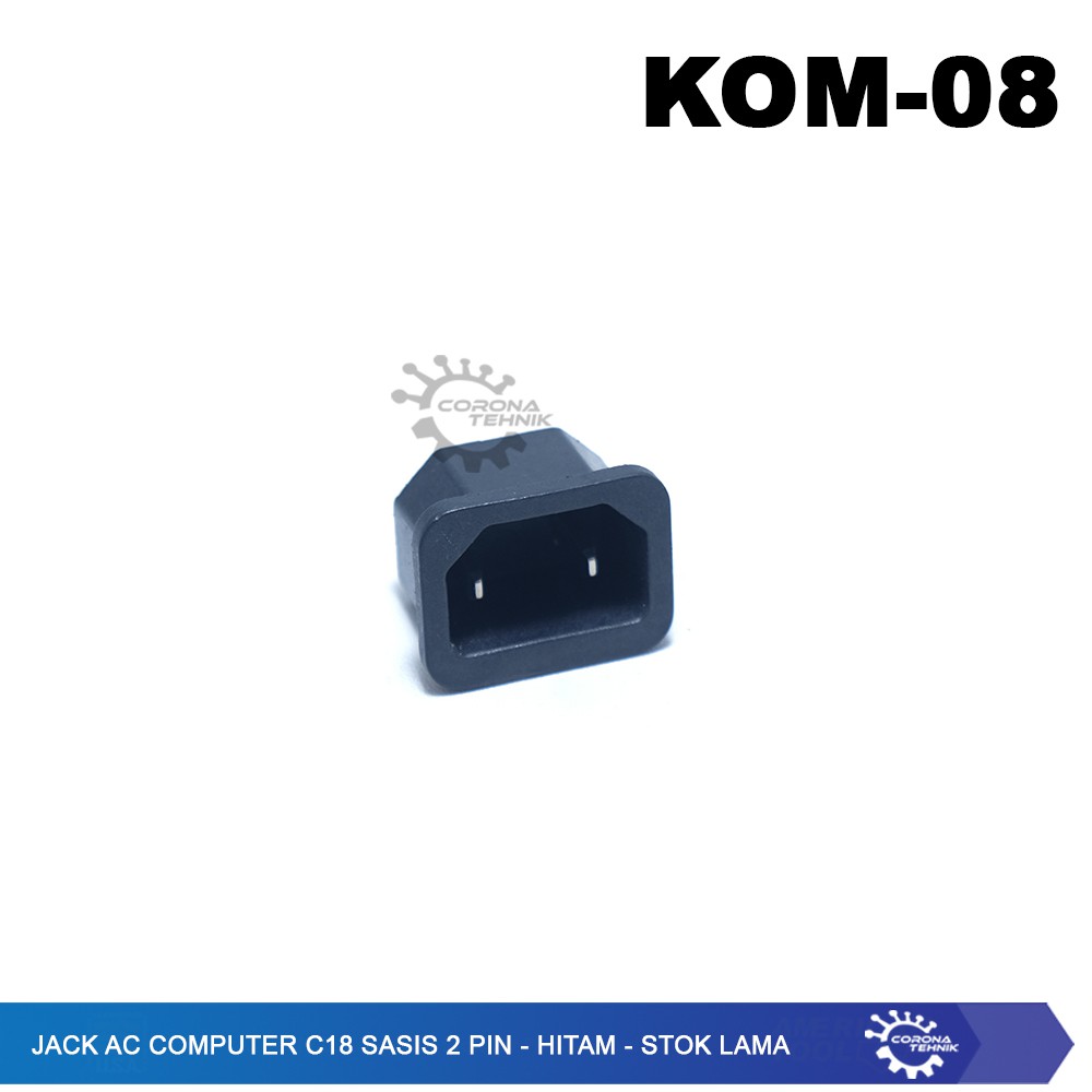 Jack AC Computer C18 Sasis 2 Pin - Hitam - Stok Lama