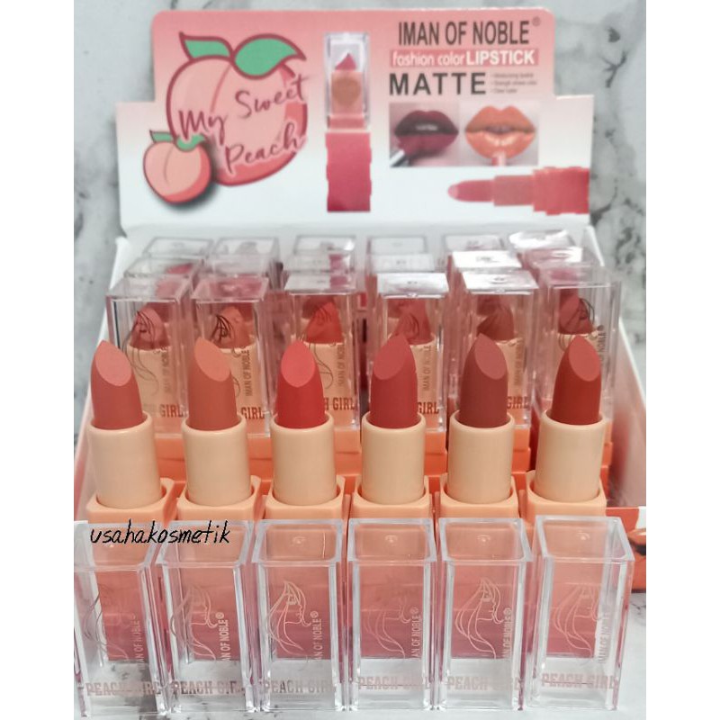 PERBOX 24PCS LIPSTIK IMAN OF NOBLE MATTE MY SWEET PEACH NO 7064 | 7065