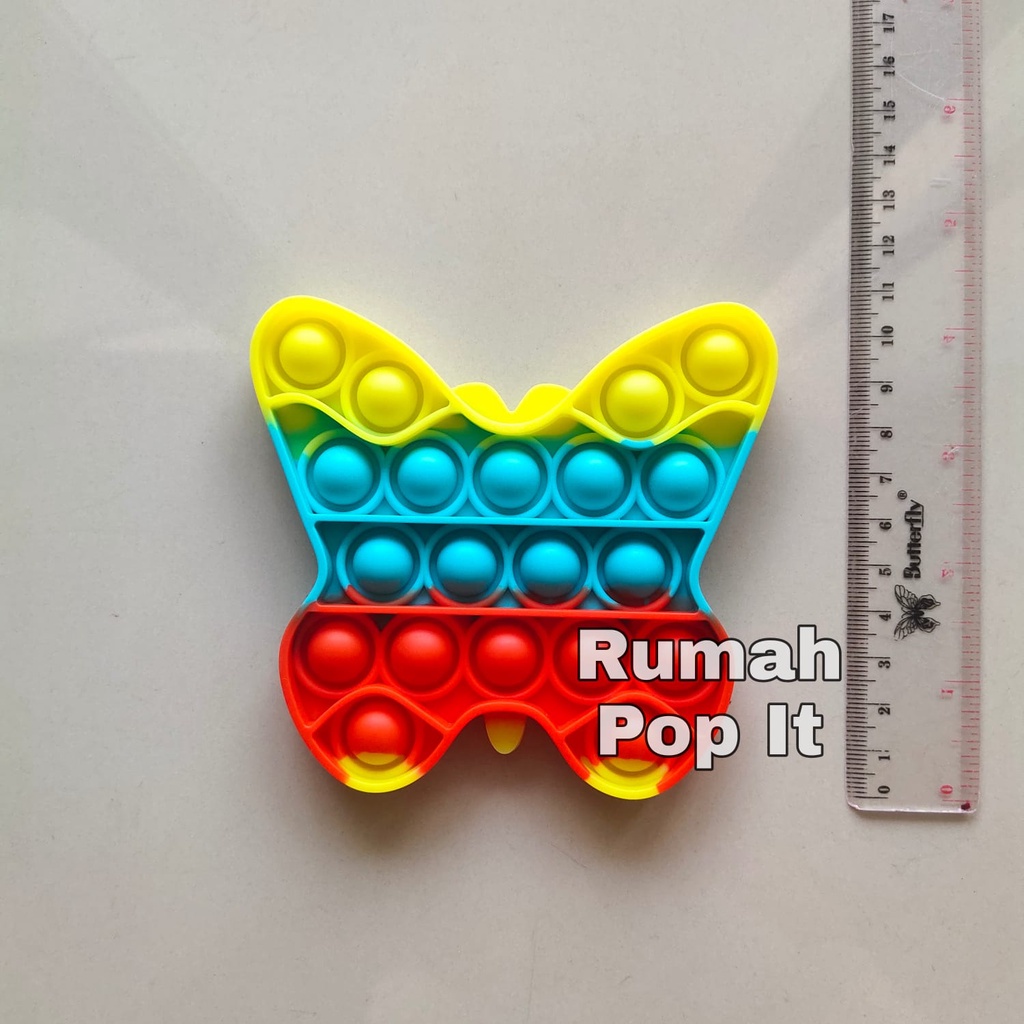 [MINI] Pop It Fidget Toys MINI KUPU KUPU RAINBOW / Fidget Pop It Squishy / Mainan Pop It