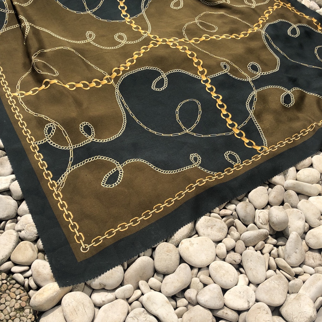 HIJAB SEGIEMPAT LASERCUT VOAL MOTIF PREMIUM - Kerudung Segiempat Voal Motif Premium - Hijab Motif - Jilbab Motif  - Voal Segiempat - Kerudung Motif - Jilbab Kekinian-Helix Oliv