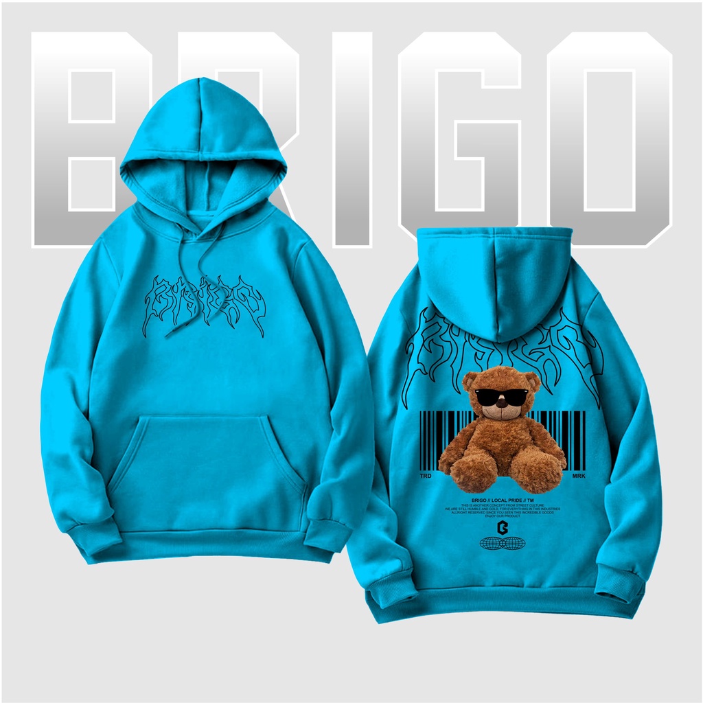 BRIGO Jumper Hoodie Beruang Style Cool  II Sweater Hoodie BRIGO Sablon DTF Fleece Cotton M-XXL (Pria &amp; Wanita) Free stiker&amp;Gantungan Kunci