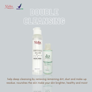 Double Cleansing by Vidiz skincare | Kulit Kusam dan Kering | Cleansing Oil | Facial Wash glow 100ml