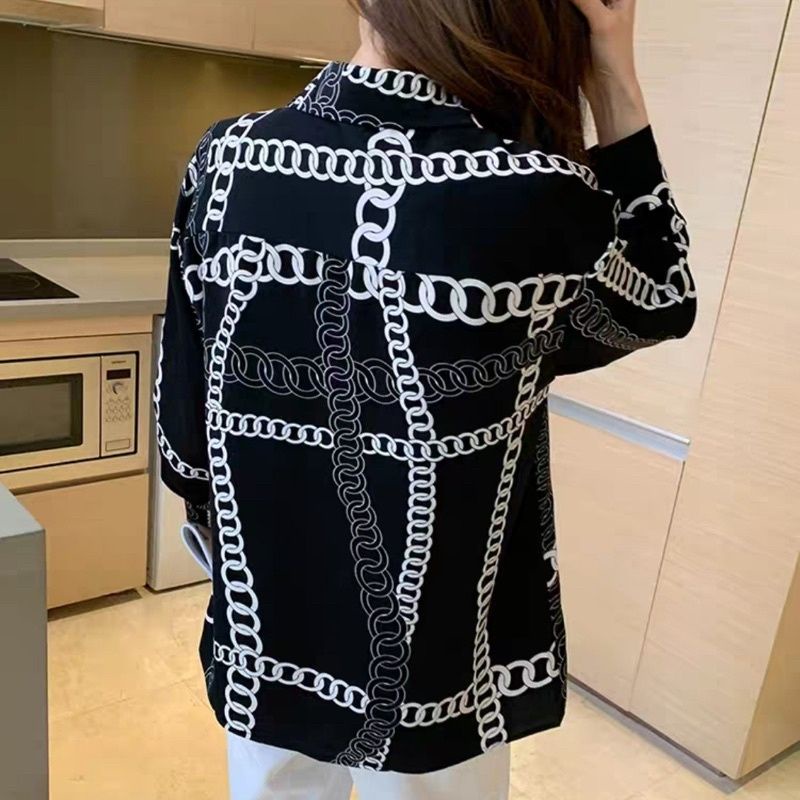 MDLV ~ 5517 BIG CHAIN SHIRT // KEMEJA LENGAN PANJANG WANITA // FASHION IMPORT WANITA