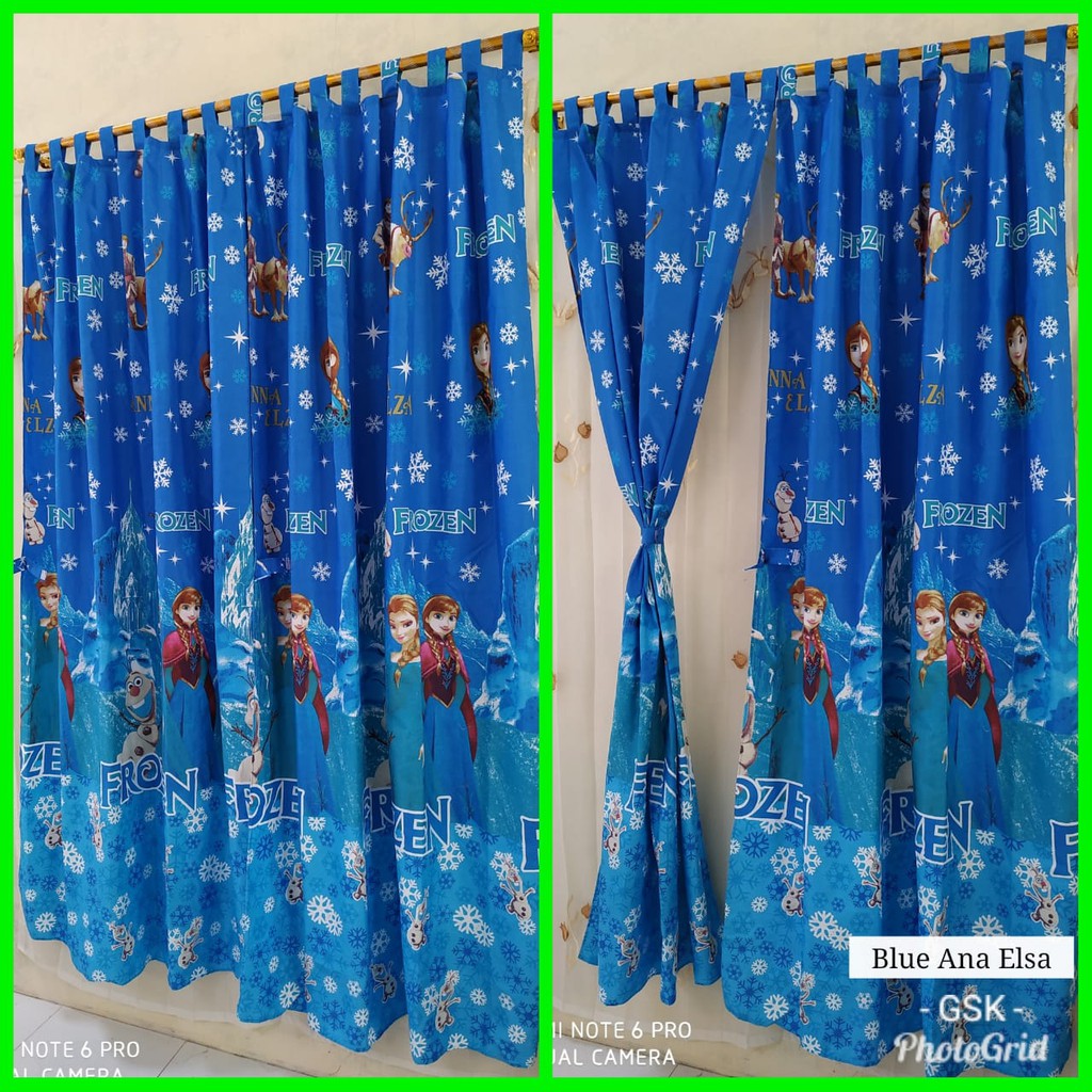 Gorden Jendela Pintu Homemade Karakter Blue Ana Elsa