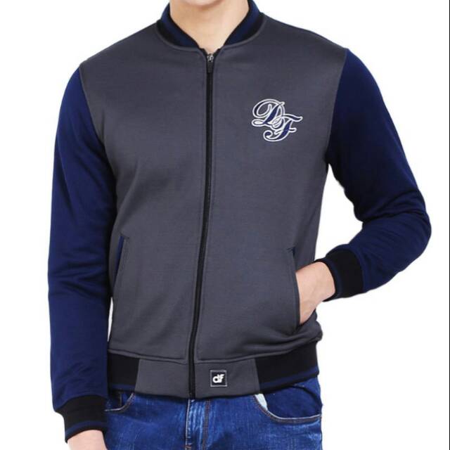 Jaket bomber outerwear pria DNF ori abu navy