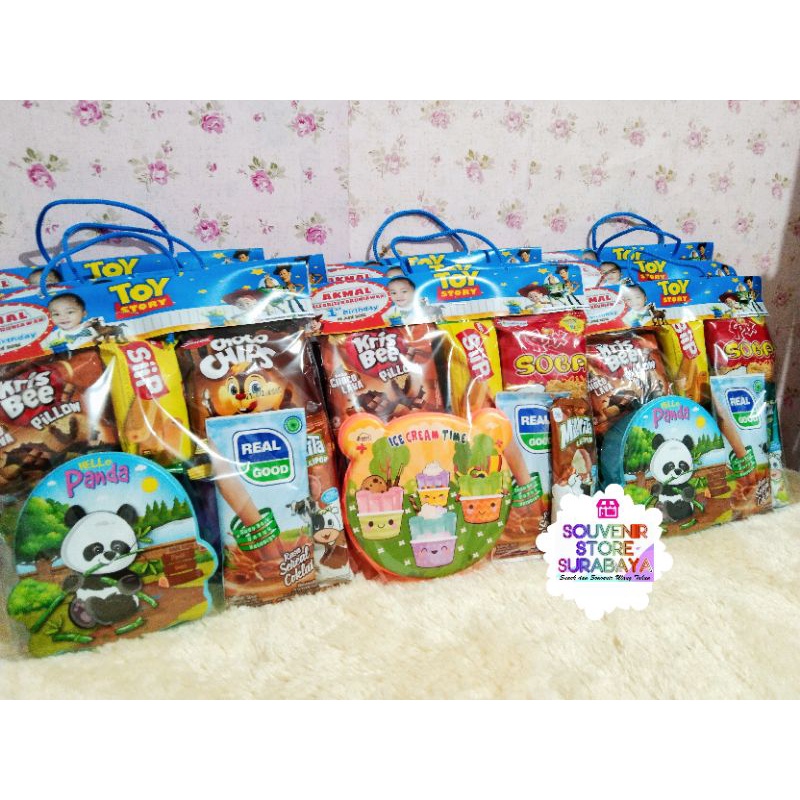 Souvenir Snack Ulang tahun / paket lunch box murah / souvenir murah / lunch box murah